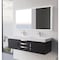 Castello Usa Thames 60-inch Black Vanity Set with White Top and Brushed Nickel Handles CB-MC-60BLK-BN-20146-WH - alternate 5